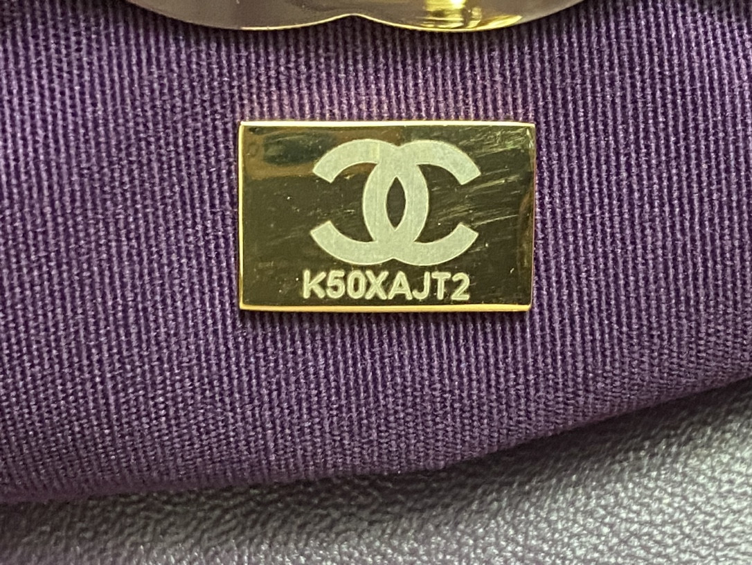 Ch*el shopping bag shiny lambskin & gold-tone metal 35x39x8cm