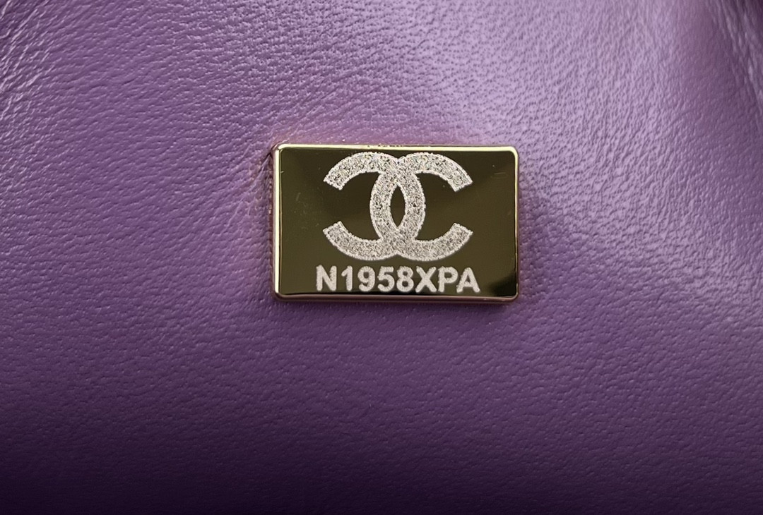 Ch*el mini classic 11.12 handbag tweed & gold-tone metal 4.7 × 7.8 × 2.3 in