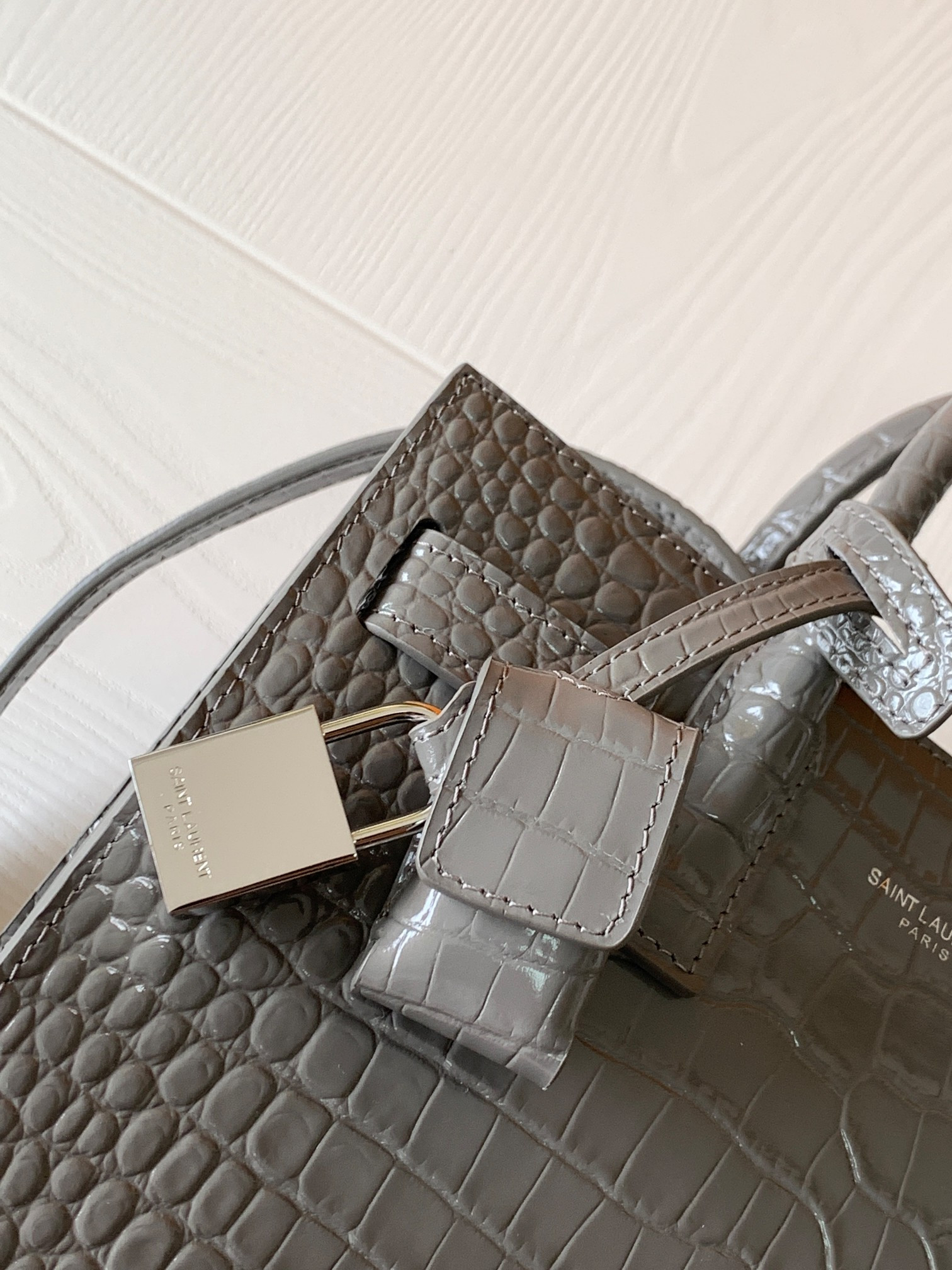Y*L sac de jour in crocodile embossed leather - nano 22x18x10.5cm