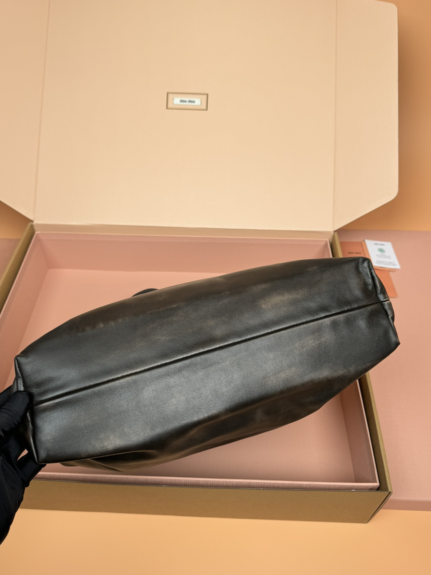 Miu Miu Leather Hobo Bag 39x38.5x11cm